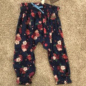 Matilda Jane Harem Joggers-Navy with pink & maroon flowers-NWT